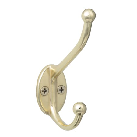Sure-Loc Hardware Sure-Loc Hardware Robe and Coat Hook, Polished Brass RH3 3